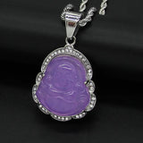 Charm Laughing Buddha Pendant Necklace Stainless Steel Buddha Necklace