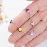 Charming Colored Heart Silver Bracelet For Women