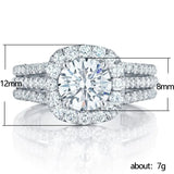 Lab Diamond Finger Ring 925 Sterling Silver Wedding Ring