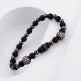 CZ Zircon Pave Copper Ball Bracelet Round Beads Party Jewelry
