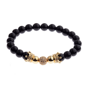 CZ Zircon Pave Copper Ball Bracelet Round Beads Party Jewelry