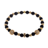 CZ Zircon Pave Copper Ball Bracelet Round Beads Party Jewelry