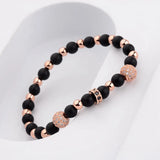 CZ Zircon Pave Copper Ball Bracelet Round Beads Party Jewelry