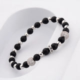 CZ Zircon Pave Copper Ball Bracelet Round Beads Party Jewelry