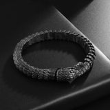 Men's Dragon Snake Scale Bracelet, Unique Bone Chain Jewelry