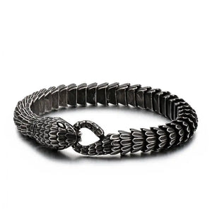 Men's Dragon Snake Scale Bracelet, Unique Bone Chain Jewelry
