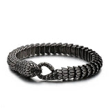 Men's Dragon Snake Scale Bracelet, Unique Bone Chain Jewelry