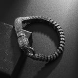 Men's Dragon Snake Scale Bracelet, Unique Bone Chain Jewelry
