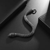 Men's Dragon Snake Scale Bracelet, Unique Bone Chain Jewelry