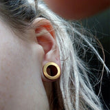 Stainless Steel Screw Earrings Double Flare Tunnel Plugs Ear Gauges