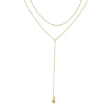 S925 Silver Multilayer Bead Long Chain Necklace