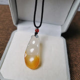 Chinese Jade Beans Pendants Necklaces Long Necklaces For Men Women