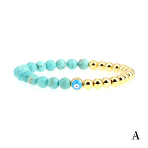 Natural Stone Beaded Bracelets Enamel Stretch Beaded Bracelet Boho Jewelry