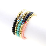 Natural Stone Beaded Bracelets Enamel Stretch Beaded Bracelet Boho Jewelry