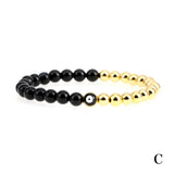 Natural Stone Beaded Bracelets Enamel Stretch Beaded Bracelet Boho Jewelry