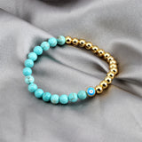 Natural Stone Beaded Bracelets Enamel Stretch Beaded Bracelet Boho Jewelry