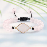 Pink Chalcedony Agates Beaded Braided Bracelets