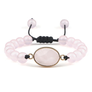Pink Chalcedony Agates Beaded Braided Bracelets