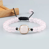 Pink Chalcedony Agates Beaded Braided Bracelets