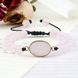 Pink Chalcedony Agates Beaded Braided Bracelets