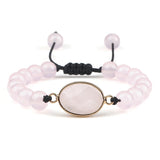 Pink Chalcedony Agates Beaded Braided Bracelets