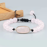 Pink Chalcedony Agates Beaded Braided Bracelets