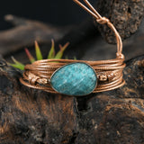 Natural Stone Unisex Leather Wrap Bracelet