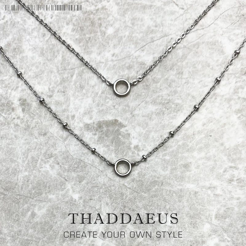 European 925 Sterling Silver Charm Necklace Double Carriers Gift