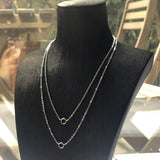 European 925 Sterling Silver Charm Necklace Double Carriers Gift