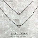 European 925 Sterling Silver Charm Necklace Double Carriers Gift