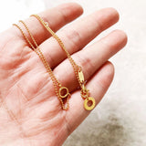 Golden Round Charm Necklace Carrier