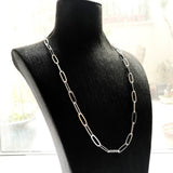 Charm Necklace Link Chain 925 Sterling Silver Women Men