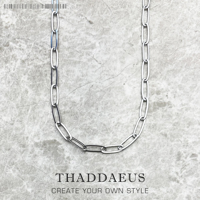Charm Necklace Link Chain 925 Sterling Silver Women Men