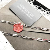 Charm Necklace Link Chain 925 Sterling Silver Women Men