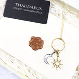 Charm Necklace Moon & Golden Sun Spring Jewelry Gift Women Girls