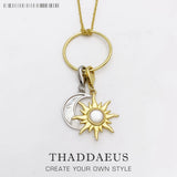 Charm Necklace Moon & Golden Sun Spring Jewelry Gift Women Girls