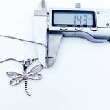 Pink Dragonfly Charm Necklace 925 Sterling Silver