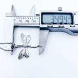 Pink Dragonfly Charm Necklace 925 Sterling Silver