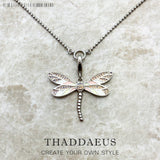 Pink Dragonfly Charm Necklace 925 Sterling Silver