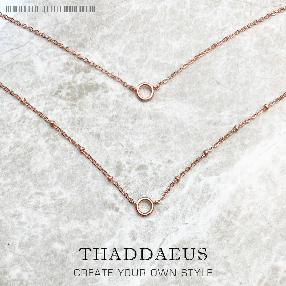 925 Silver Charm Necklace Double Chain Jewelry Gift