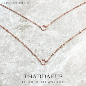 925 Silver Charm Necklace Double Chain Jewelry Gift