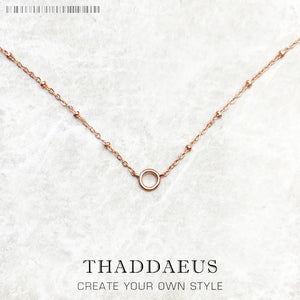 Charm Necklace Rose Round Carrier Summer Jewelry Europe Link Chain