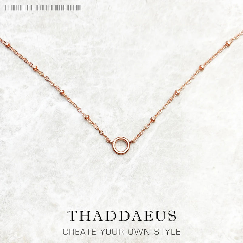 Charm Necklace Rose Round Carrier Summer Jewelry Europe Link Chain