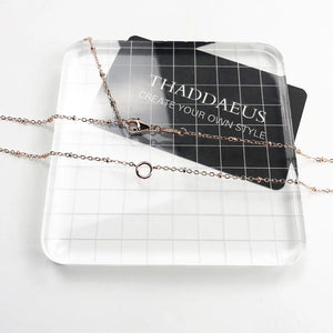 Charm Necklace Rose Round Carrier Summer Jewelry Europe Link Chain