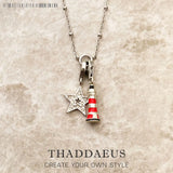 Charm Necklace Star & Lighthouse 925 Sterling Silver Bijoux Gift