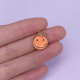 Neon Enamel Smiley Face Pendant Fine Jewelry