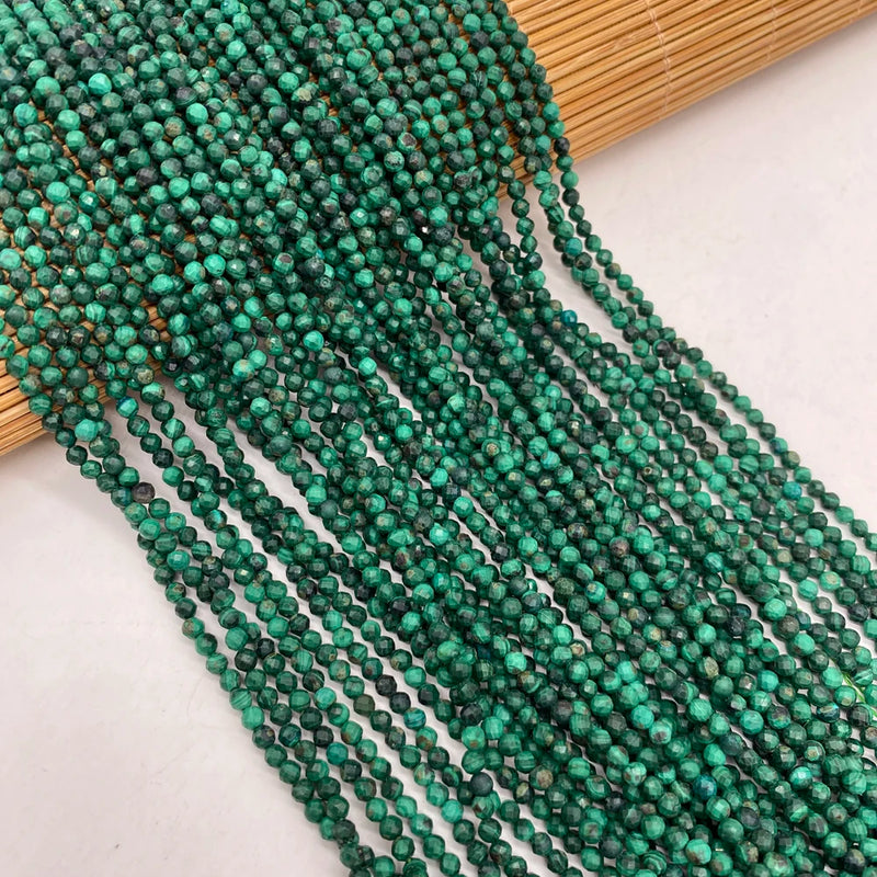 Malachite 3mm Faceted Beads for Jewelry Making