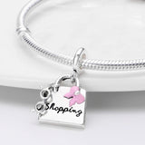 Ley 925 Silver Dolphin and Dog Paws Safety Chain for 3mm Bracelet DIY Jewelry