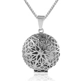 Round Photo Frame Pendant Stainless Steel Chain Necklace Gift