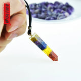 Charm Orgonite Necklace Amethyst Seven Chakra Crystal Pendant